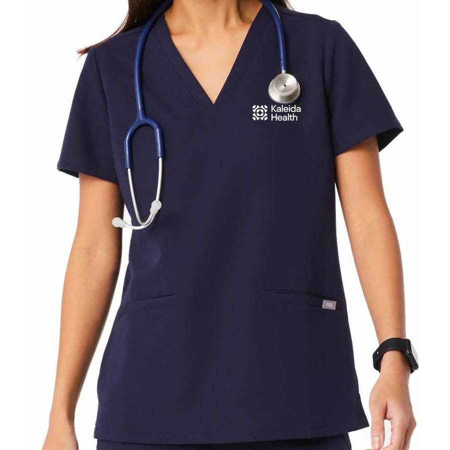 FIGS Women's Casma Three Pocket Scrub Top - Kaleida