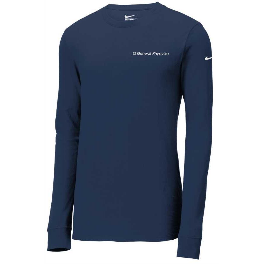 Nike Unisex Dri Fit Cotton/Poly Long Sleeve Tee - General Physician