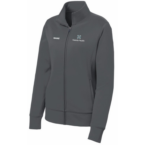 Sport Tek Women's Fleece Full Zip Jacket-Dark Smoke Grey